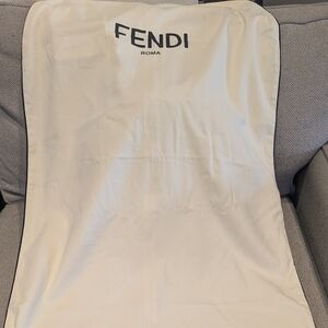 Fendi Cream Garment Cover with Black Logo